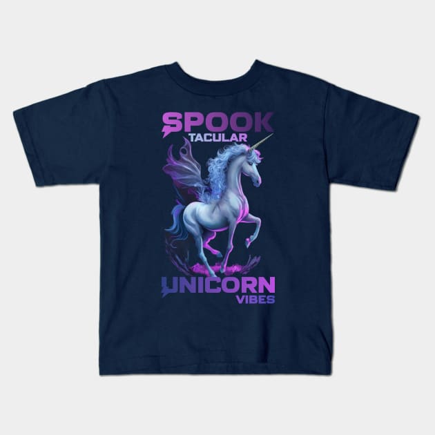 halloween unicorn Kids T-Shirt by AOAOCreation